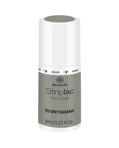 alessandro Striplac Peel or Soak 153 Grey Elegance - UV/LED Nail Polish, 8ml