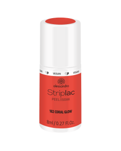 alessandro Striplac Peel or Soak 182 Coral Glow Neon - UV/LED Nail Polish, 8ml