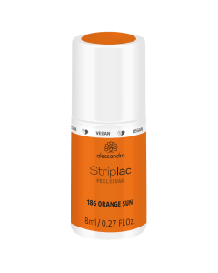 alessandro Striplac Peel or Soak 186 Orange Sun Neon - UV/LED Nail Polish, 8ml